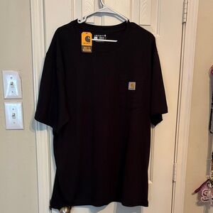 Carhartt Black Pocket Tee with Gold Logo Patch